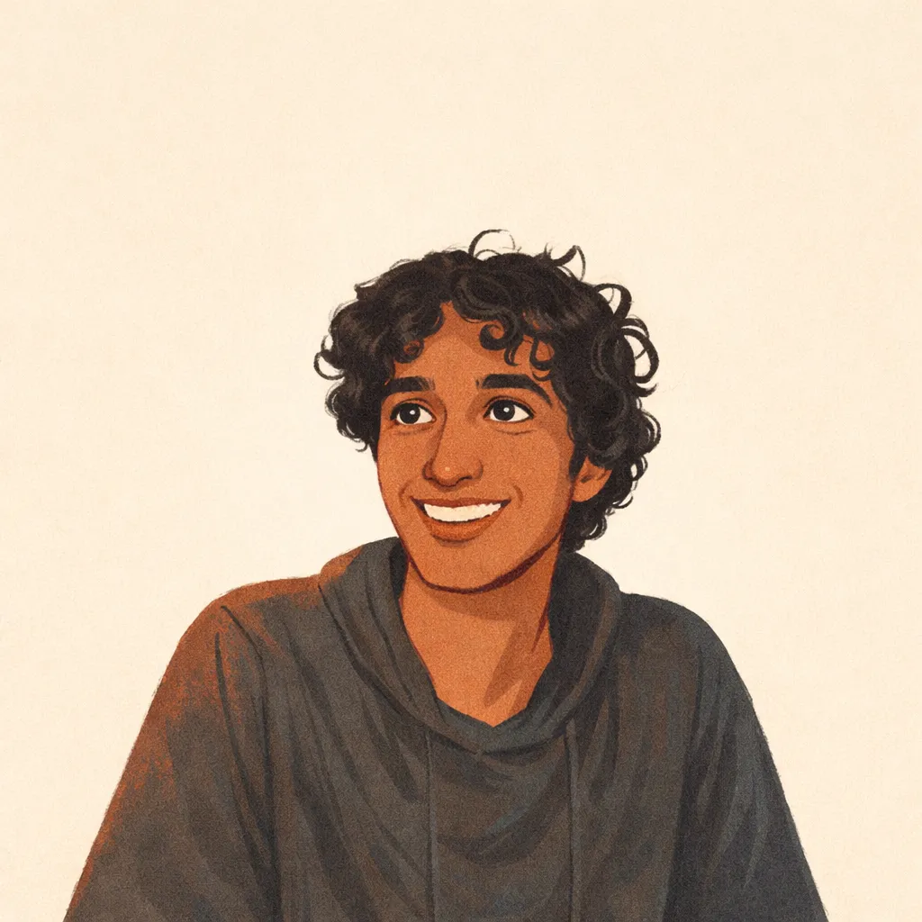 Illustrated portrait of Harish Yerra